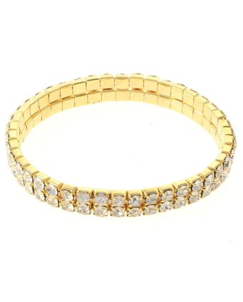 Rhinestone Stretch Bracelet / 2 Lines