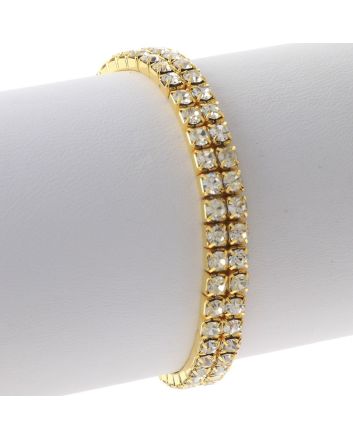 Rhinestone Stretch Bracelet / 2 Lines