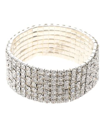 Rhinestone Stretch Bracelet / 7 Lines