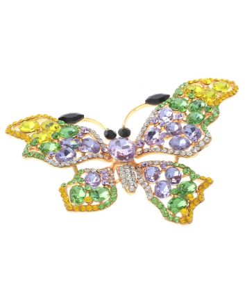 Large Crystal Butterfly Brooch