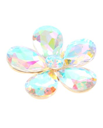 Crystal Flower Brooch