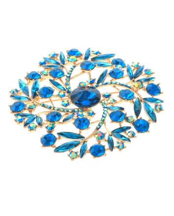 Large Crystal Flower Brooch