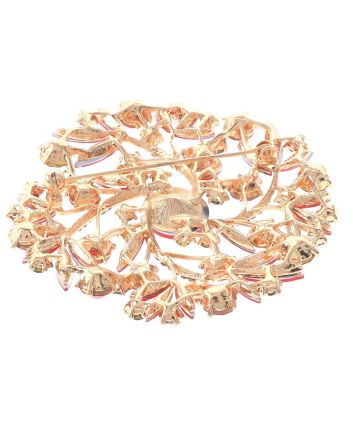 Large Crystal Flower Brooch