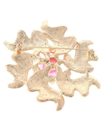Large Crystal Flower Brooch
