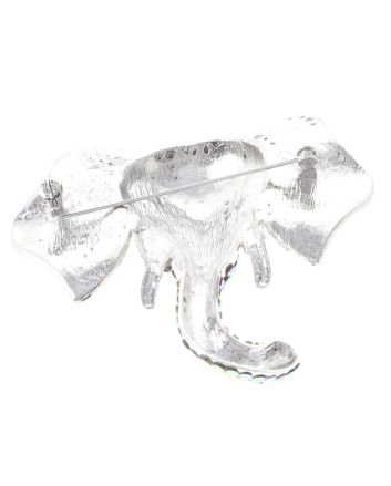 Large Crystal Elephant Brooch