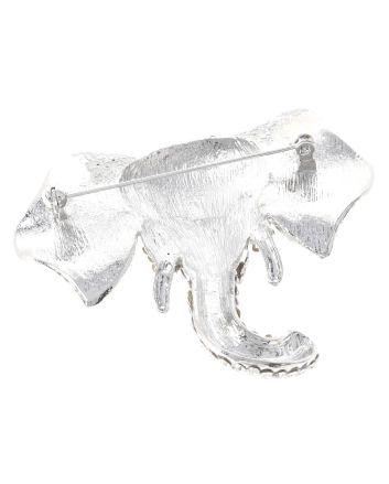 Large Crystal Elephant Brooch