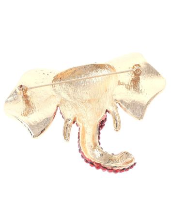 Large Crystal Elephant Brooch