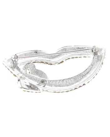 Large Crystal Lip &amp; Heart Brooch