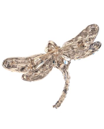 Large Crystal Dragonfly Brooch