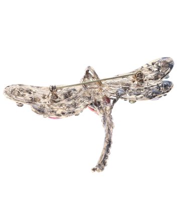 Large Crystal Dragonfly Brooch