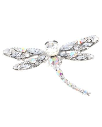 Large Crystal Dragonfly Brooch