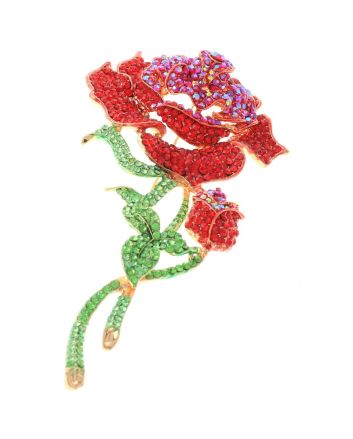 Large Crystal Flower Brooch