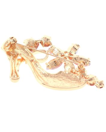 Crystal High Heel Shoe Brooch