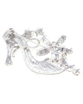 Crystal High Heel Shoe Brooch