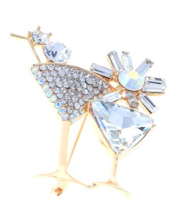 Crystal Martini Glass Brooch