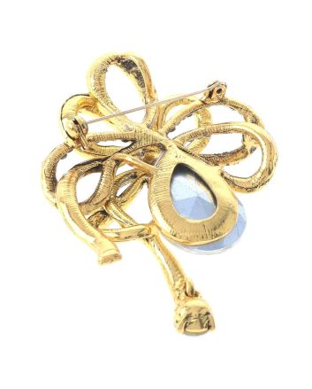 Crystal Bow Brooch