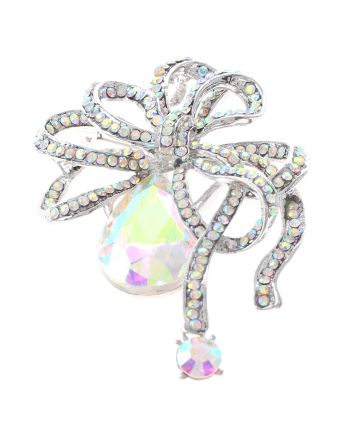 Crystal Bow Brooch