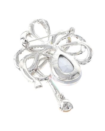 Crystal Bow Brooch