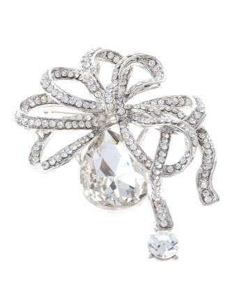 Crystal Bow Brooch