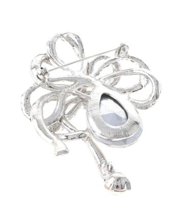 Crystal Bow Brooch