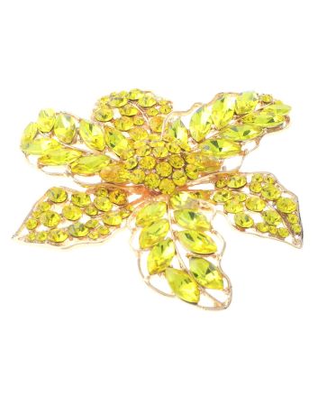 Large Crystal Flower Brooch