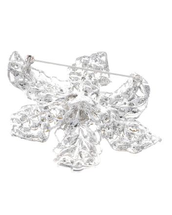 Large Crystal Flower Brooch