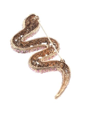 Large Crystal Snake Brooch