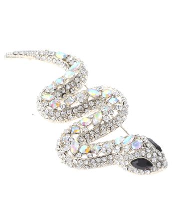 Large Crystal Snake Brooch