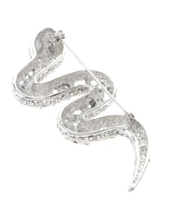 Large Crystal Snake Brooch