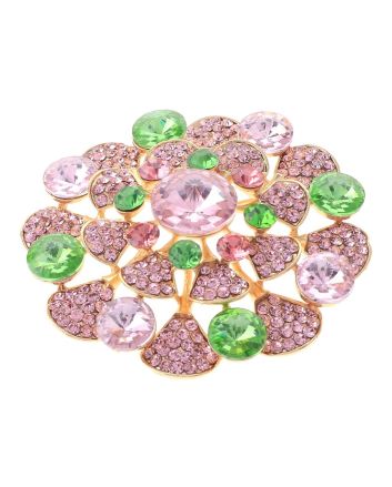 Large Crystal Flower Brooch