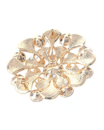 Large Crystal Flower Brooch