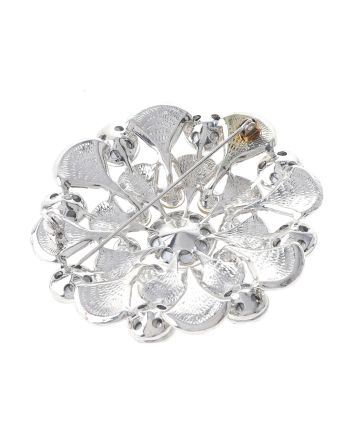 Large Crystal Flower Brooch