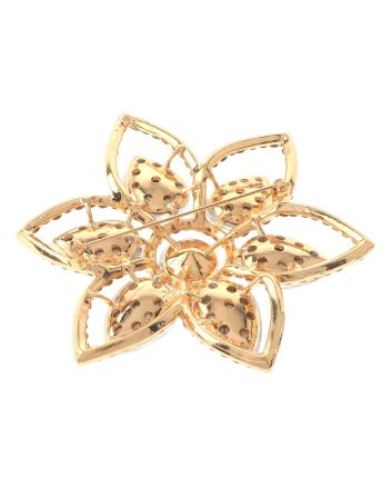 Large Crystal Flower Brooch