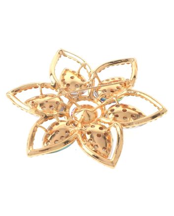 Large Crystal Flower Brooch