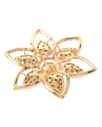Large Crystal Flower Brooch