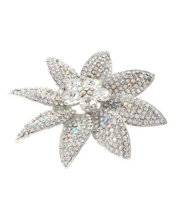 Large Crystal Flower Brooch