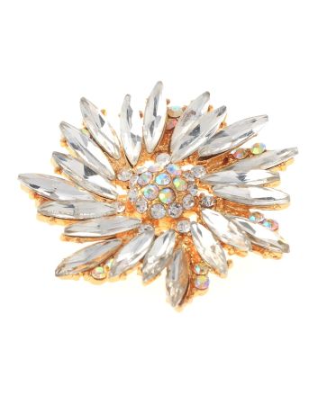 Crystal Flower Brooch