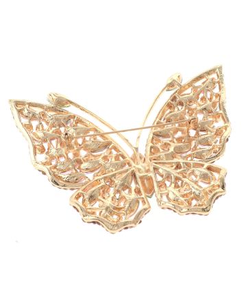 Large Crystal Butterfly Brooch