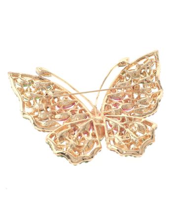 Large Crystal Butterfly Brooch