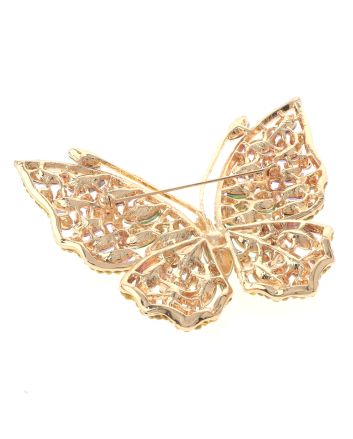 Large Crystal Butterfly Brooch