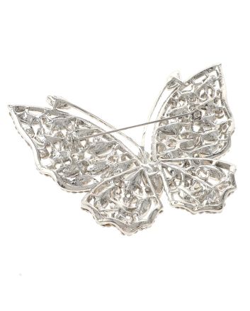 Large Crystal Butterfly Brooch