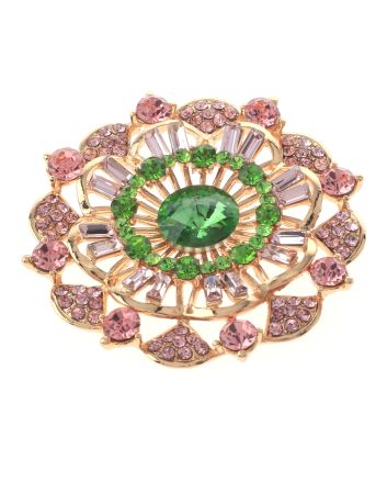 Crystal Flower Brooch