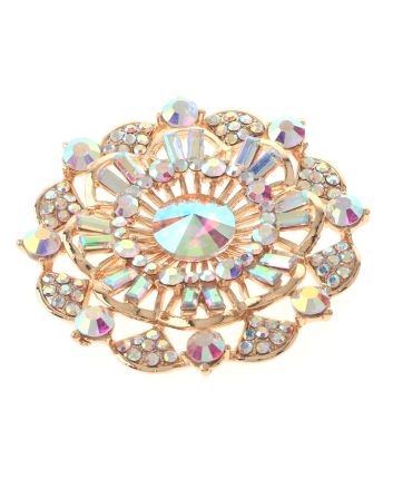 Crystal Flower Brooch