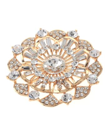 Crystal Flower Brooch