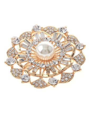 Crystal Flower Brooch
