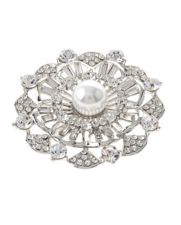 Crystal Flower Brooch