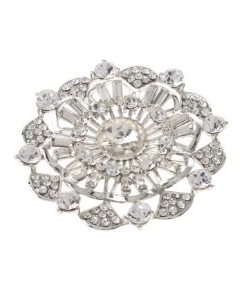Crystal Flower Brooch