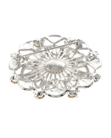 Crystal Flower Brooch