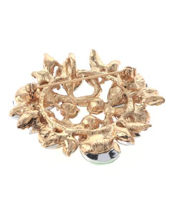 Crystal Flower Brooch