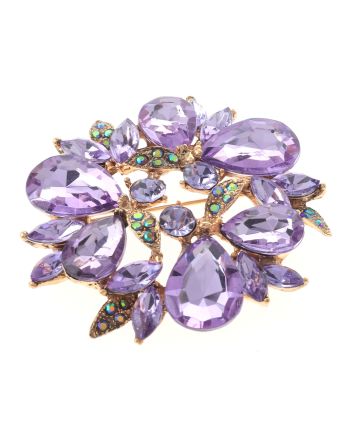 Crystal Flower Brooch